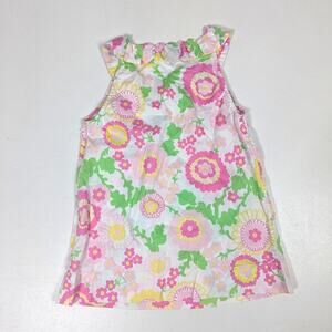 Lilly Pulitzer Top Women's Sz 4 Pink Floral Sleeveless Travel Beach Vacation